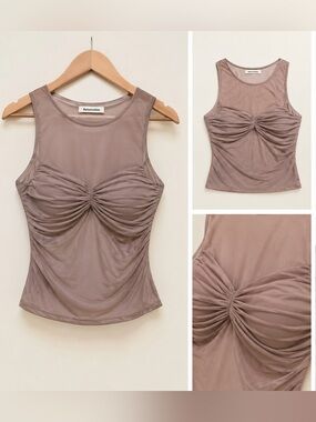 Reformation Mauve Ruched Tank Top